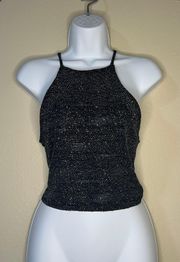 Sparkly Black Crop Top 