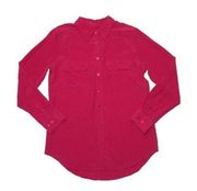 NWT Equipment Slim Signature in Persian Red Washed Silk Button Down Shirt M $204