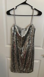 Silver Sequin Dress