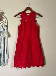 x Free People Jessa Lace Dress Red Size Medium