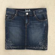 INC BEACH SIZE 2 BLUE DENIM MINI SKIRT