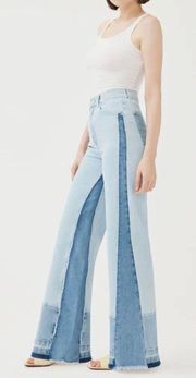 DL1961 x KSENIASCHNAIDER Hepburn wide leg patchwork jeans NWOT