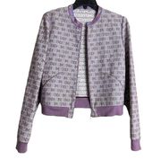 Vintage Fendi Fendissime Purple Lettered Bomber Jacket Size Small