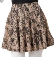 ⭐️NWOT⭐️ Lace Black & Tan Skater Skirt