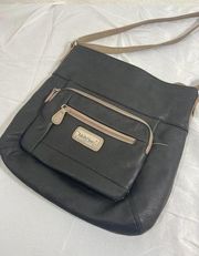 Multi Sac Purse Brown Faux Leather Crossbody Bag