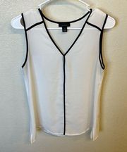 {Halogen} Black and white tank top