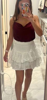 IJHTHI BOUTIQUE WHITE RUFFLE SKIRT BOUTIQUE 