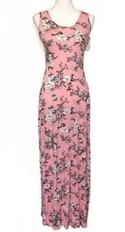 NWT Mauve Pink Floral Print Maxi Dress Small New