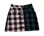 Lazy Oaf Checkered Mini Skirt PinkGreen