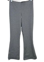 Glassons Y2K Houndstooth Black White Check Pull On Wide Leg Stretch Pants SZ 12