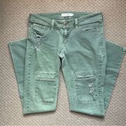 Tommy Girl by  Mint Green Low Rise Skinny Cargo Jeans 27