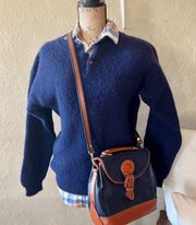 Vintage  Wool Sweater With Leather Button