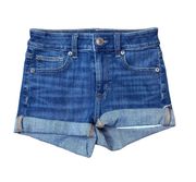 American Eagle High Rise Shortie Cuffed Denim Jean Shorts