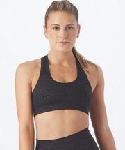 Glyder Notch Sports Bra in Black Leopard Gloss L