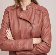 Anthropologie Ett Twa Faux Vegan Leather Moto Jacket