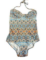 Shoshanna Swimwear Women's Halter Floral One Piece Swimsuit Multicolor Size 6