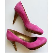 Circa Joan & David Luxe • Pink Suede Pump Hees