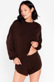 Sweater And Lounge Set In Chocolate