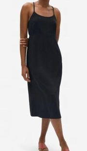 Everlane Black The Japanese GoWeave Cross-Back Slip Dress