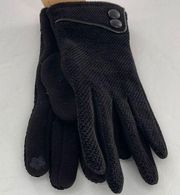 NWT L.I.B New York gloves texting friendly. Black button decor.