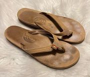 Free W/ Purchase Rainbow Leather Flip Flops No Size but Approx. 9/9.5 FLAW