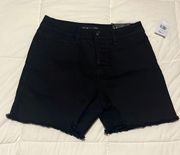 NWT Royalty For Me High Rise Black Button Fly Shorts