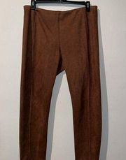 T Tahari Faux Leather Suede Legging Womens Size X Large