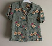 Caribbean Joe floral Hawaiian Aloha shirt M