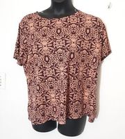 Apostrophe brown/pink top