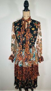 NY&Company Mixed Print Ruffle Dress-size XS Average