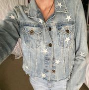 Star Cropped Denim Jean Jacket