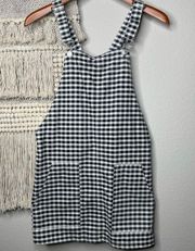 Black & White Plaid Checkered Overalls Dress