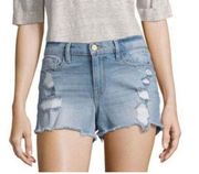 Frame Le Cutoff Distressed Light Wash Sandblasted Jean Shorts Women's 25 TAFFS