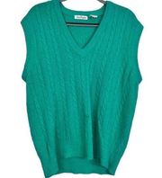 Ann Taylor Sleeveless Cable Knit V-Neck Lambswool Sweater Vest  Size: M