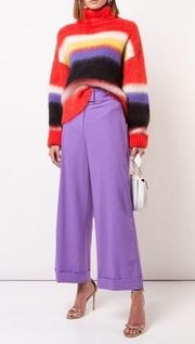Diane Von Furstenberg High Waisted Wool Culotte Trouser Pants
