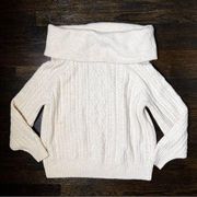 H&M Cream Cable Knit Cowl Neck Sweater