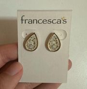 Francesca’s Painted Filigree Ivory White Earrings