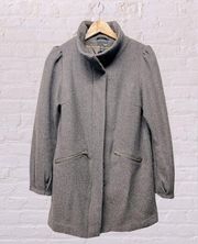 H&M gray Wool blend zipper front Coat Jacket sz 8