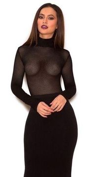 HOUSE OF CB Shadow Knitted Stretch Fishnet Bodysuit