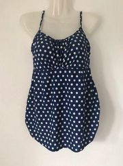 Motherhood swimwear tankini top lined-bra padded polka dot size small maternity