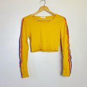 Gold Boutique  Rainbow Sleeve Crop Top Size L NWT