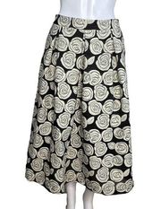 Who What Wear Skirt Women 2 Black Gray Floral A-Line Pleated Party Career Office