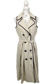 Talbots Linen Lapel Collar Double Breasted Belted Size 6 Dress