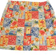 NWOT  Tropical Print Patchwork Skirt Woman Petites Size 18W