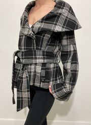 Jeans Plaid Fall Winter Coat Size M