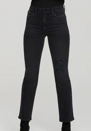 Classic Ripped High Waist Straight Leg Jeans Size 8 Black