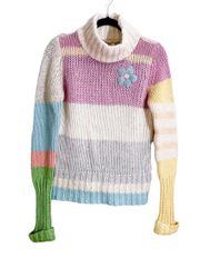 Moth striped colorblock turtleneck sweater