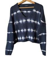 Navy blue and White Tie Dye slouchy, oversized SweaterSize Small