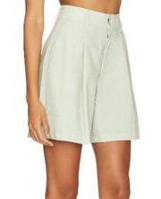 NWT WeWoreWhat Pleated Trouser Shorts High Waist Sage Green Women’s XS 0 NEW