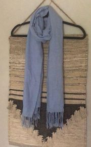 Baby blue pashmina fringe scarf